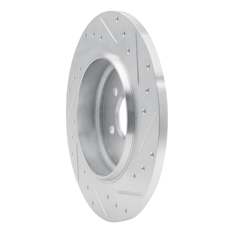Mercedes-Benz ML430 Brake Rotor (1) - Rear Left - R1 Concepts - Drilled & Slotted - Silver - `00-`05